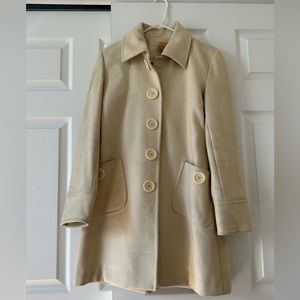 Women’s L Cream Tulle Peacoat 60% wool, 40% Viscose
